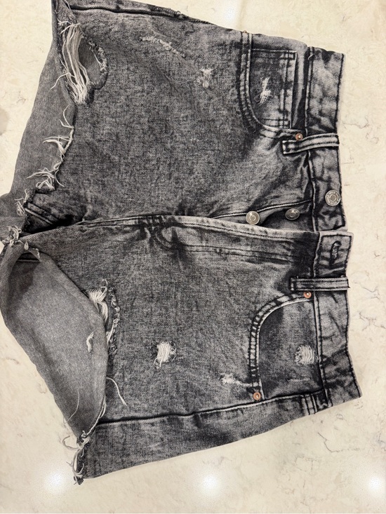wild fable Pants - wild fable Distressed Washed Black Denim Shorts